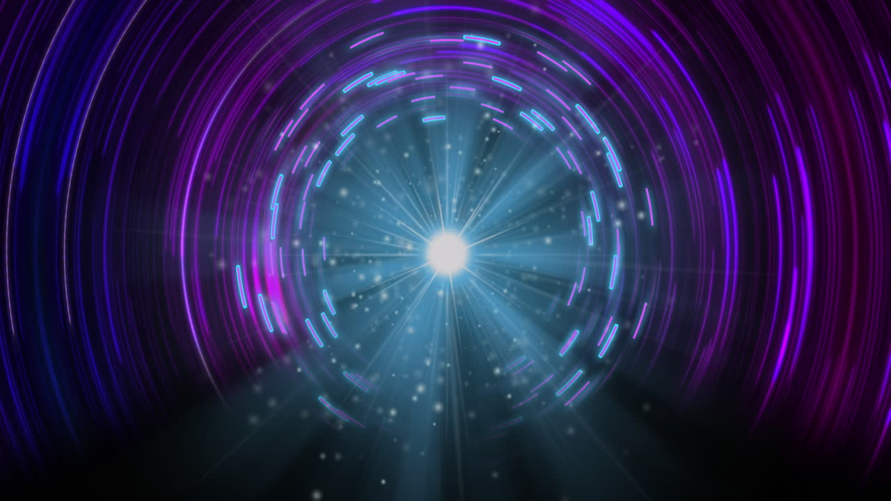 animación del túnel de rastros de luz brillante de la transferencia de datos