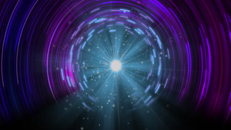 animación del túnel de rastros de luz brillante de la transferencia de datos