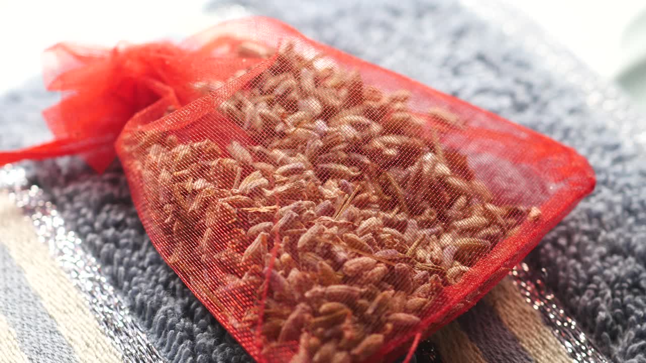 Dried Lavender in Red Mesh Bag
