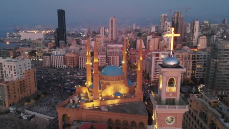 disparos de drones - líbano, beirut protestas en el centro de la plaza de los mártires