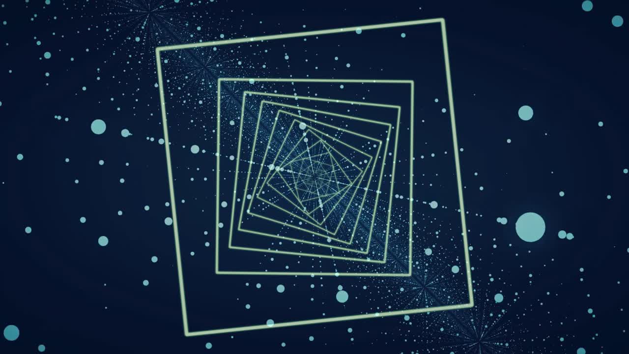 나선형과 사각형으로 된 추상적인 기하학적 배경