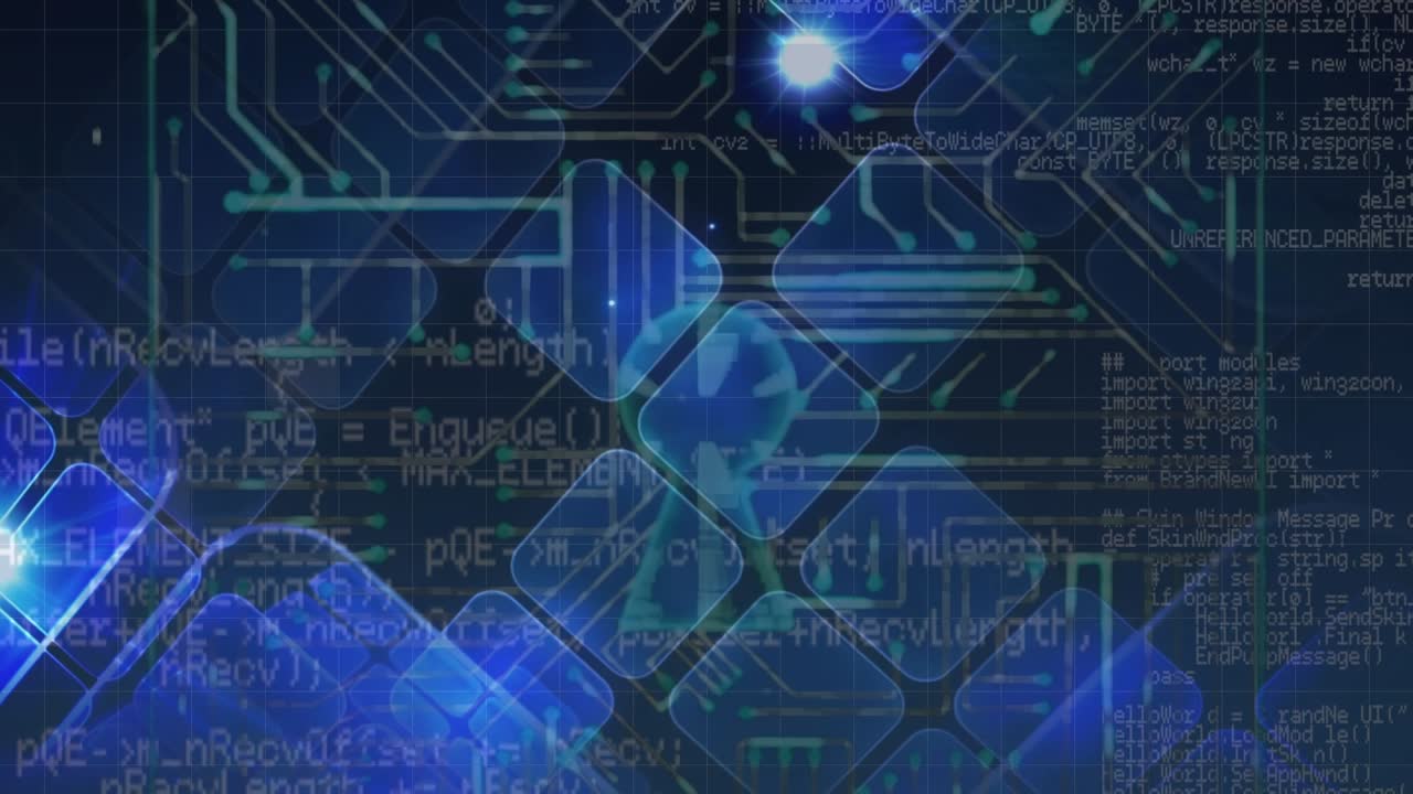 Animation of data processing over padlock