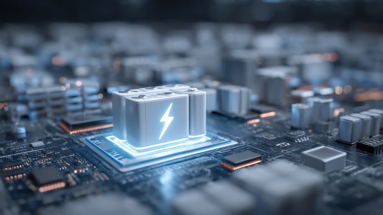 Electric Power Circuit Board: A Close-up View of a Dynamic Technology Component Highlighting the Interaction of Electricity and Circuitry in Modern Electronics