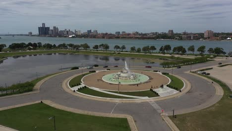 water fountain belle isle 4k drone