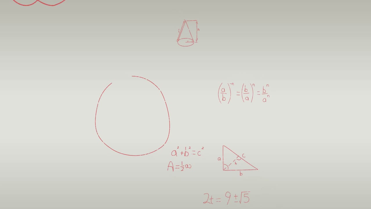 animación del procesamiento de datos matemáticos sobre un fondo blanco