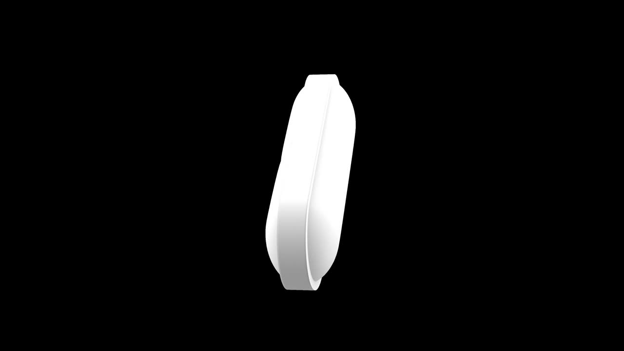 White pills isolated rotating. Seamless looping. Alpha channel / Luma matte. 4K UHD. 3d rendering.
