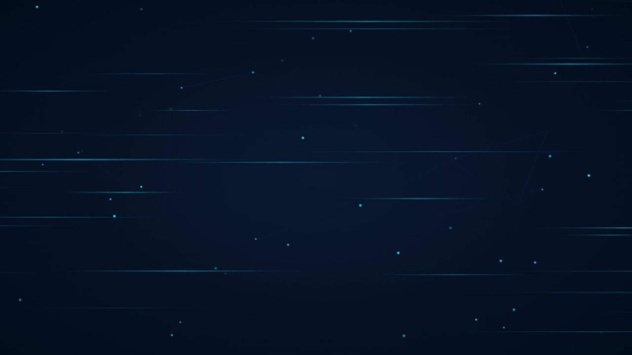 Abstract Digital Background with Moving Blue Light Streaks and Particles