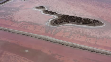 el lago salado rosado vista aérea