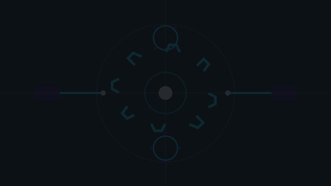 Abstract Digital Interface Animation with Rotating Geometric Elements