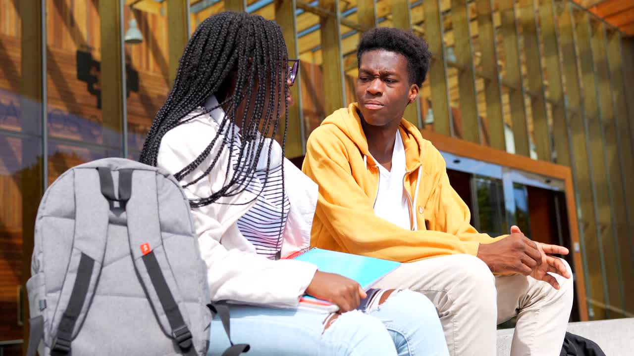 College Students Chatting on Campus