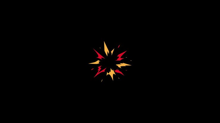 Dynamic Animated Burst Effect with Red and Yellow Sparks