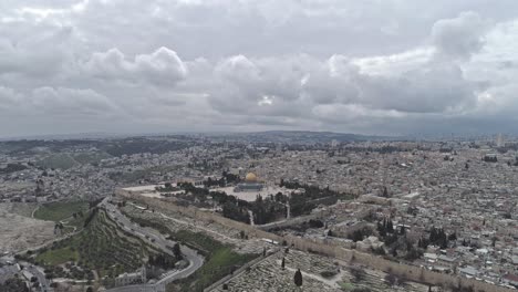 aerial footage of the temple mount in jerusalem, israel