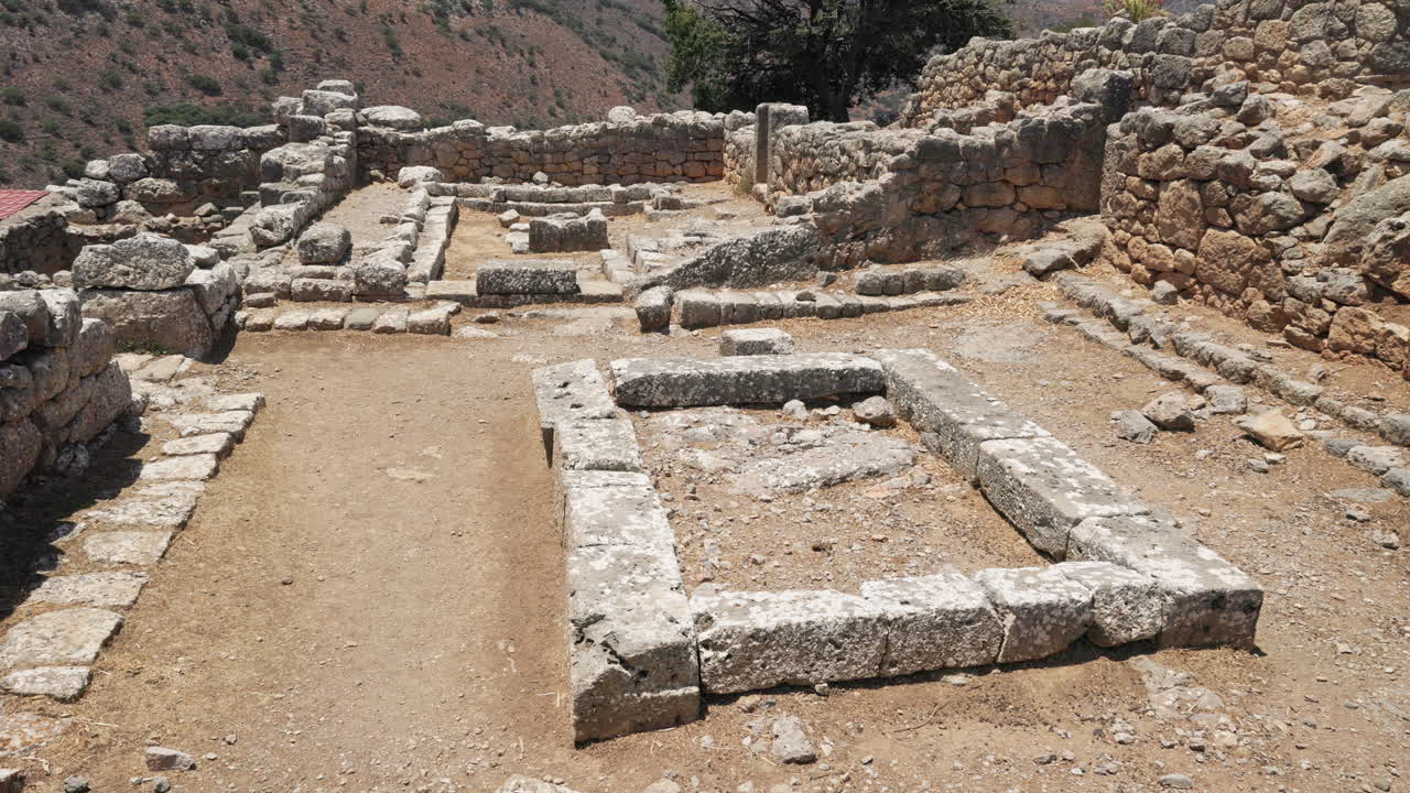 Ancient stone ruins and foundations at the Dorian city of Lato on the island of Crete