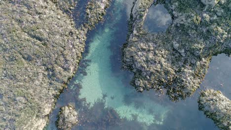 amazing shape rock pool in a craggy coastline