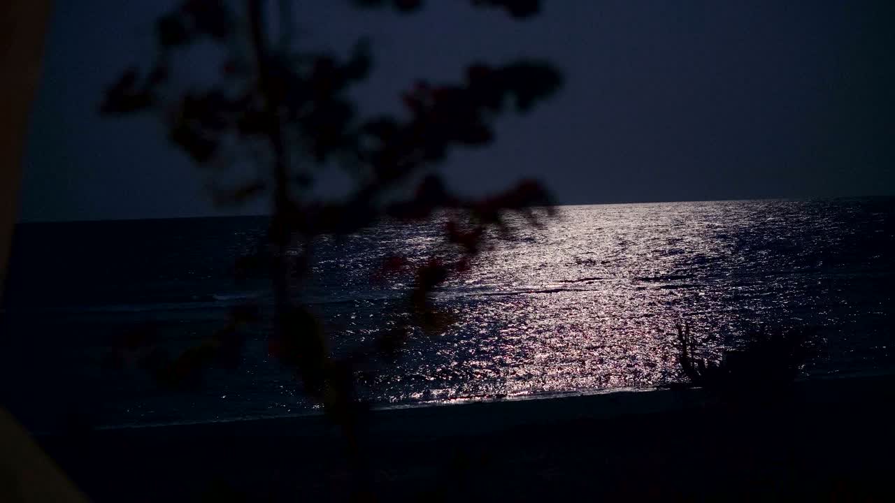 밤의 바다는 달을 비추고