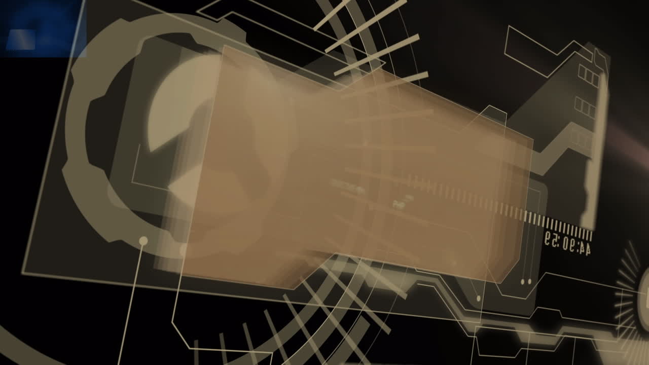 animación de tecnología, programación y procesamiento de datos en pantalla digital