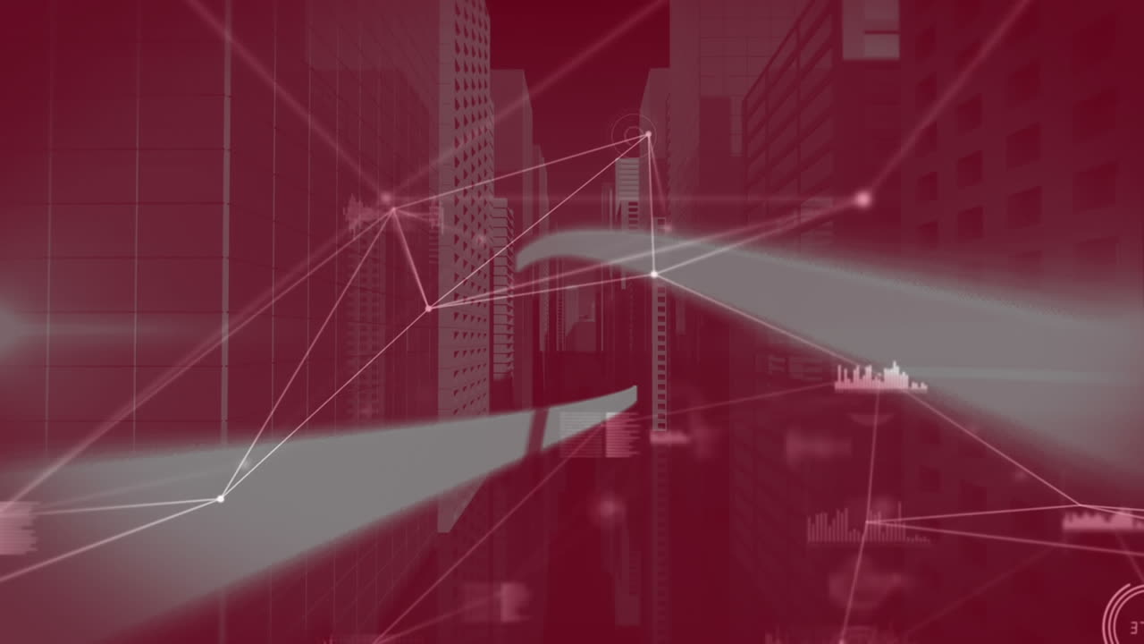 Animation of networks of connections with statistics