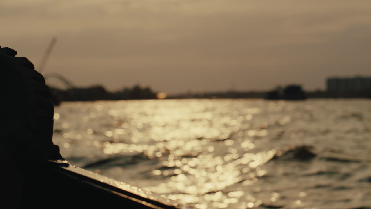Sunset River Boat Ride Silhouette