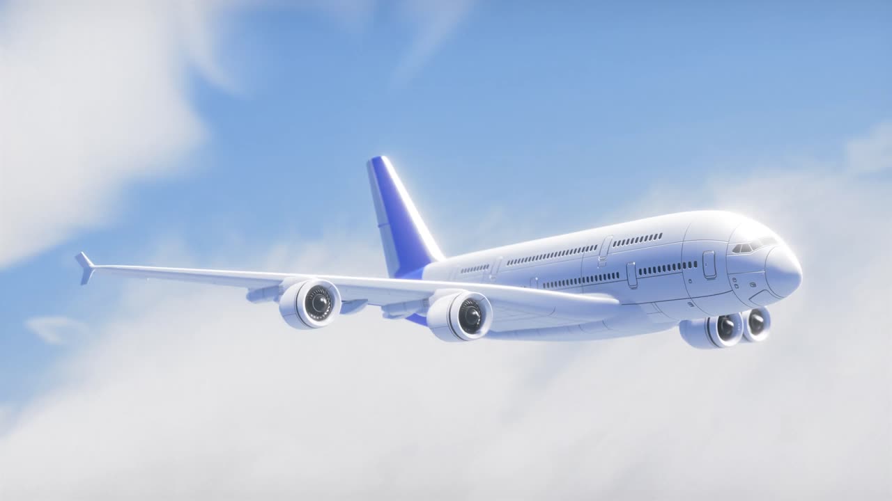 Animation of digital plane over sky with clouds | Premium Stock Video ...