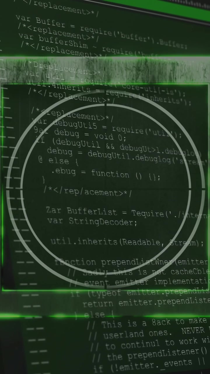 Animazione di scansione e elaborazione dati su sfondo verde