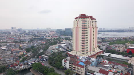 Drone-Circles-Mitra-Bahari-Apartment-Block-Batavia-North-Jakarta-Indonesia