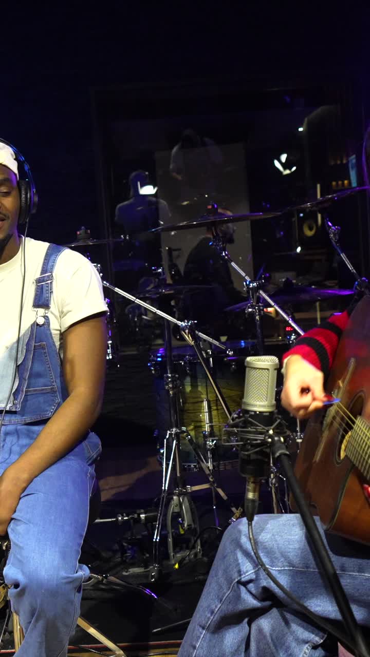 Musicians Performing in Recording Studio