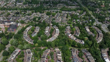 lush rozendaal suburb, leusden netherlands, aerial panoramic overview