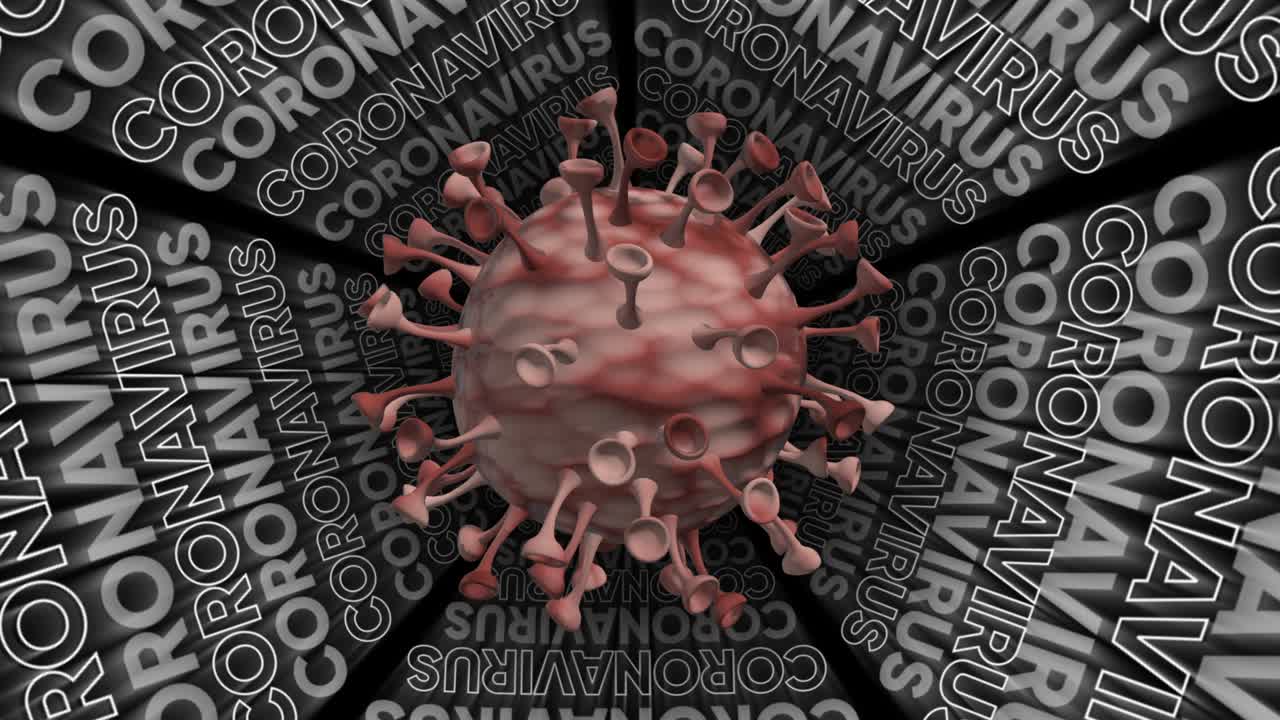 modelo 3d animado de coronavirus, bucle sin costuras