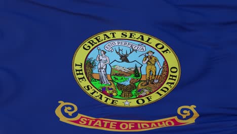 flag of idaho state, region of the united states, waving at wind