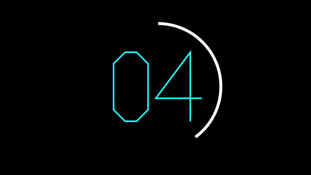 !0 секунд обратного отсчета в минимальном интерфейсе дизайна.