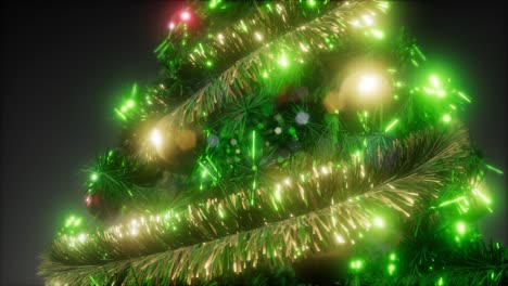 foto de estudio alegre de un árbol de navidad con luces coloridas