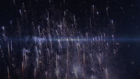 animación de filas de fuegos artificiales explotando sobre un fondo negro