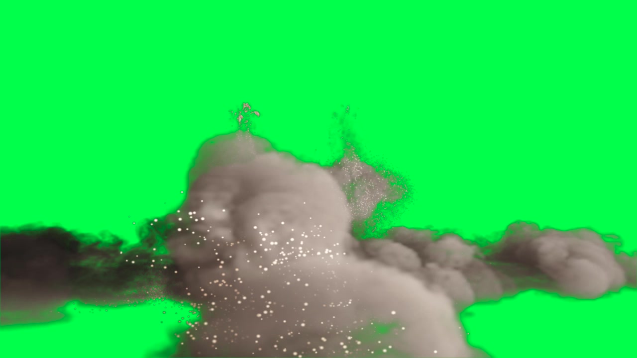 Effetto esplosione su schermo verde