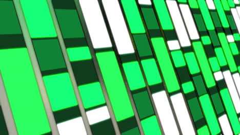 animation of green and white shapes moving