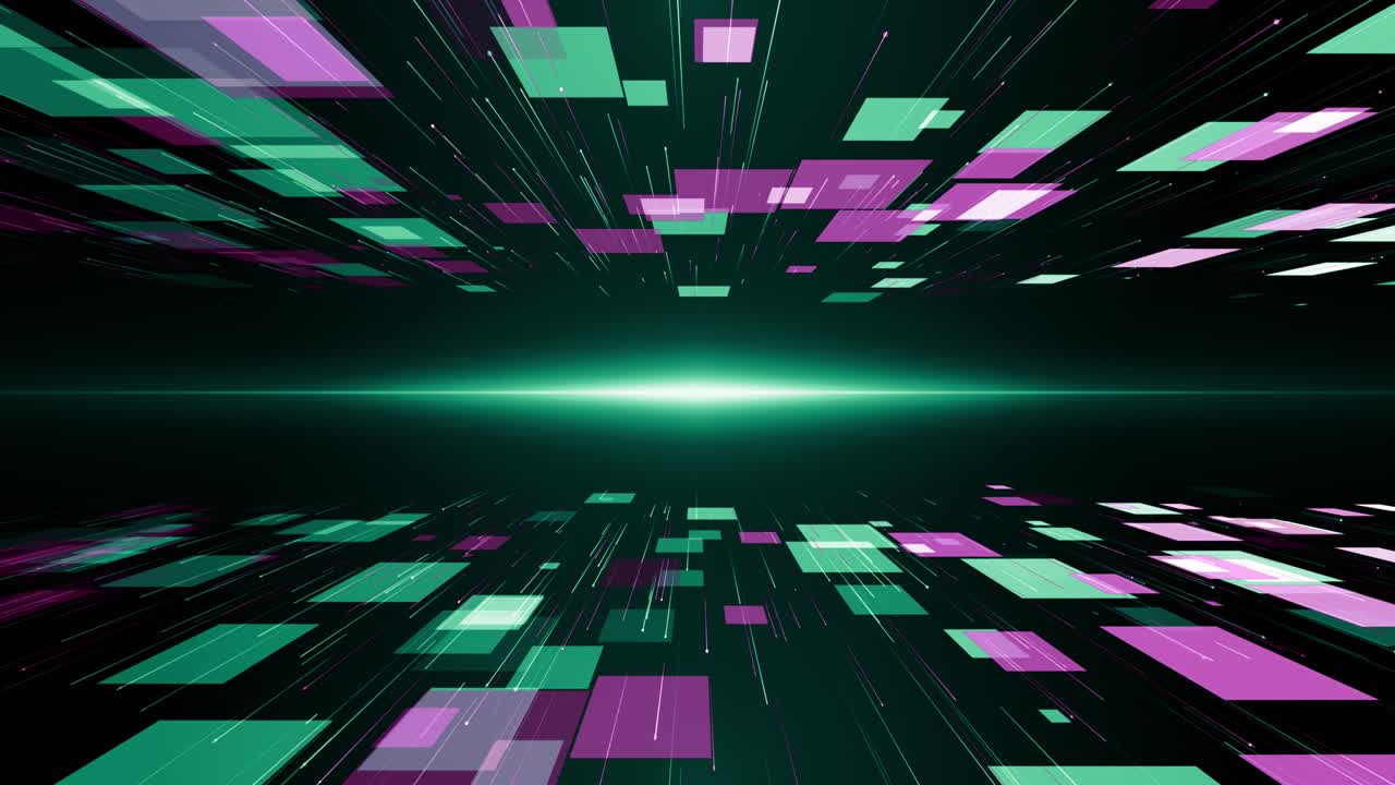 Particles green pink event game trailer titles cinematic concert stage background loop