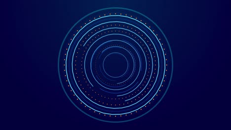 4k loop hud circle interfaces futuristic hud target scanner with radar rotation background hi tech