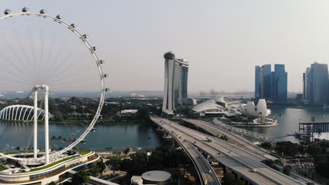 Impresionante-Película-Aérea-Del-Centro-De-Singapur