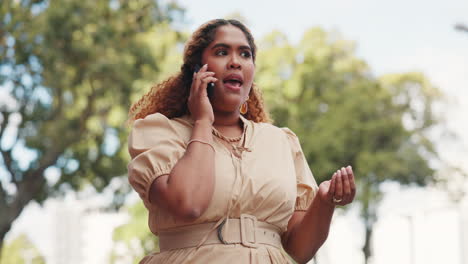 Phone-call,-communication-and-black-woman-talking