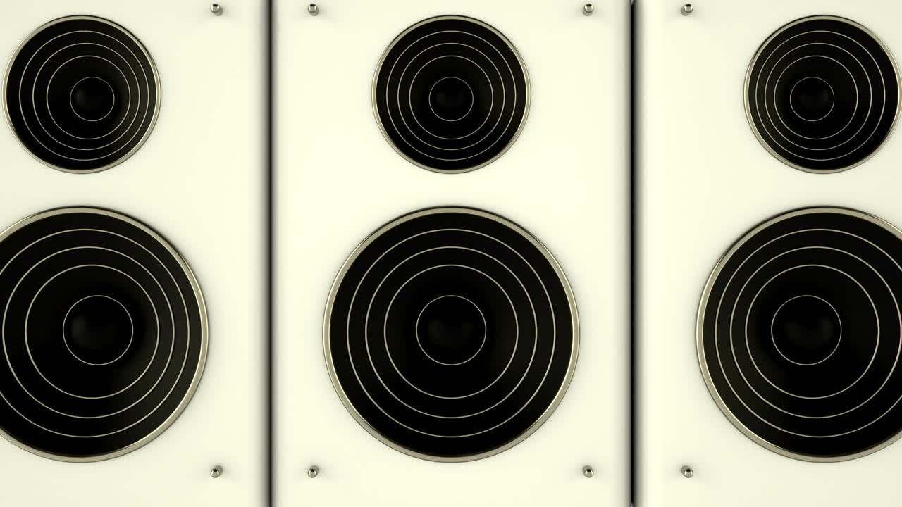 conjunto de dinámicas. animación en bucle 3d de un altavoz.