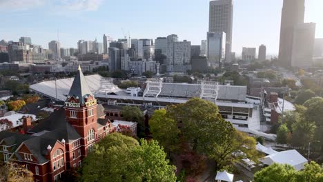 georgia tech university aerial push in in atlanta georgia