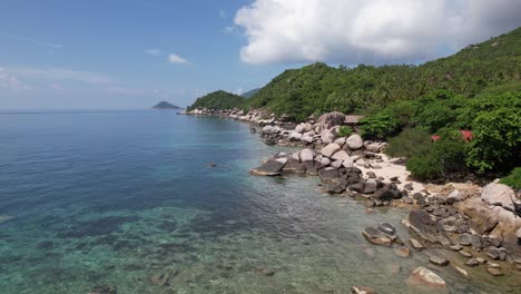 4k aerial drone boat and ocean in ko tao thailand beach tropical paradise