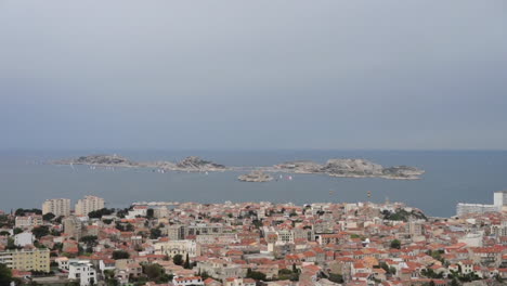 vista aérea de marsella y sus islas, provence, francia