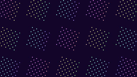 patrón de puntos geométricos vibrantes en un fondo oscuro