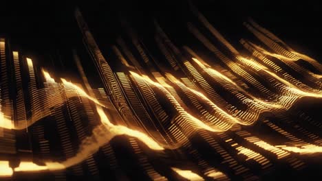 abstract golden digital waves