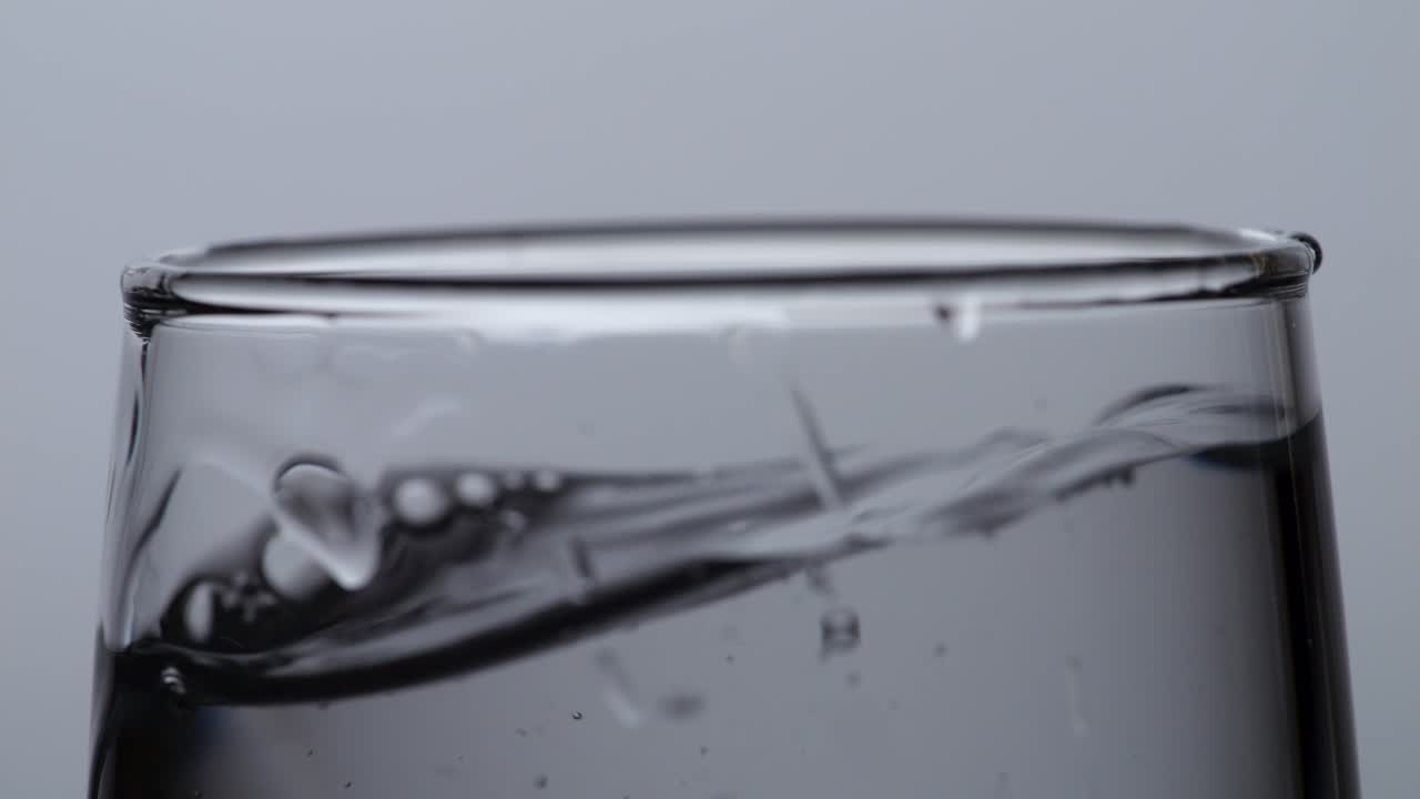 Water in a Glass with Droplets