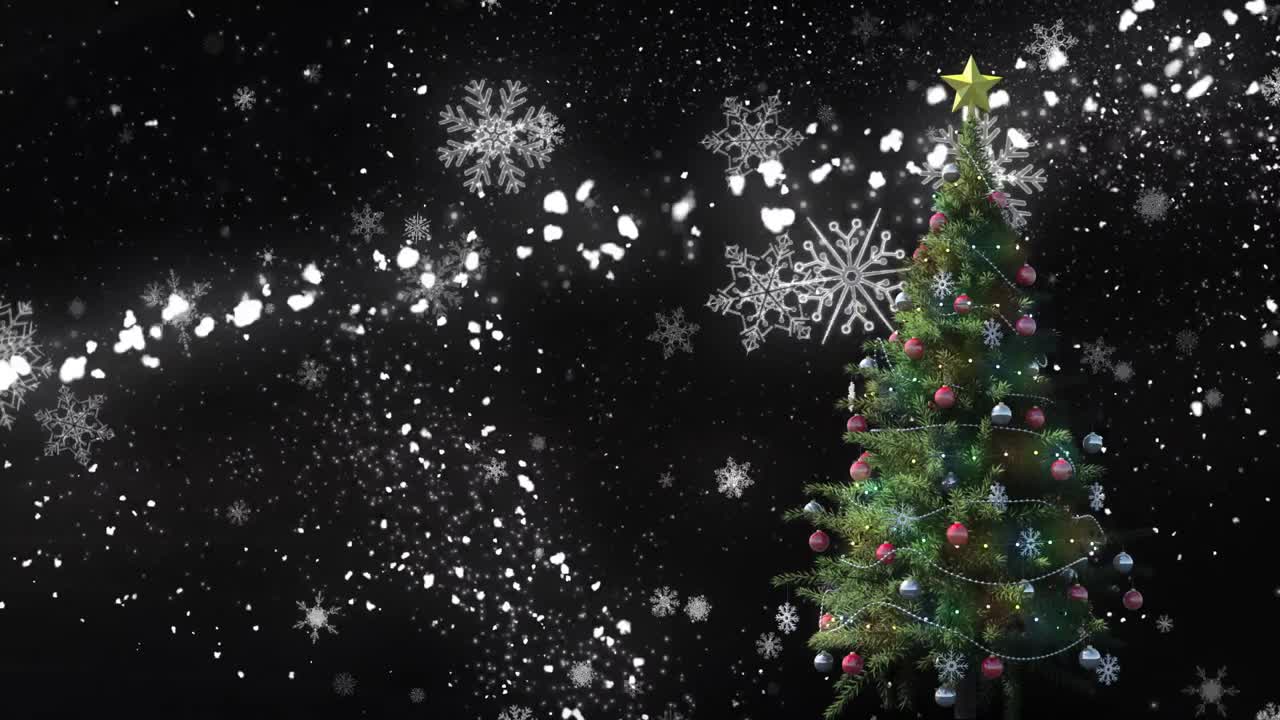 크리스마스 트리와 떨어지는 별