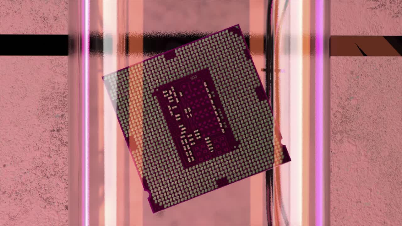 미래의 cpu 디스플레이는 보호 컨테이너에 있습니다.