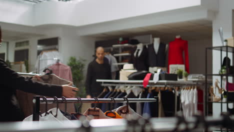 customer browsing in a clothing store
