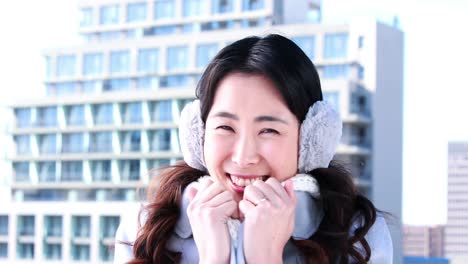 Pretty-and-shy-woman-smiling-at-the-camera