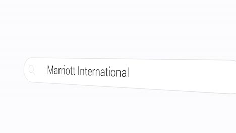 escribiendo marriott internacional en el motor de búsqueda